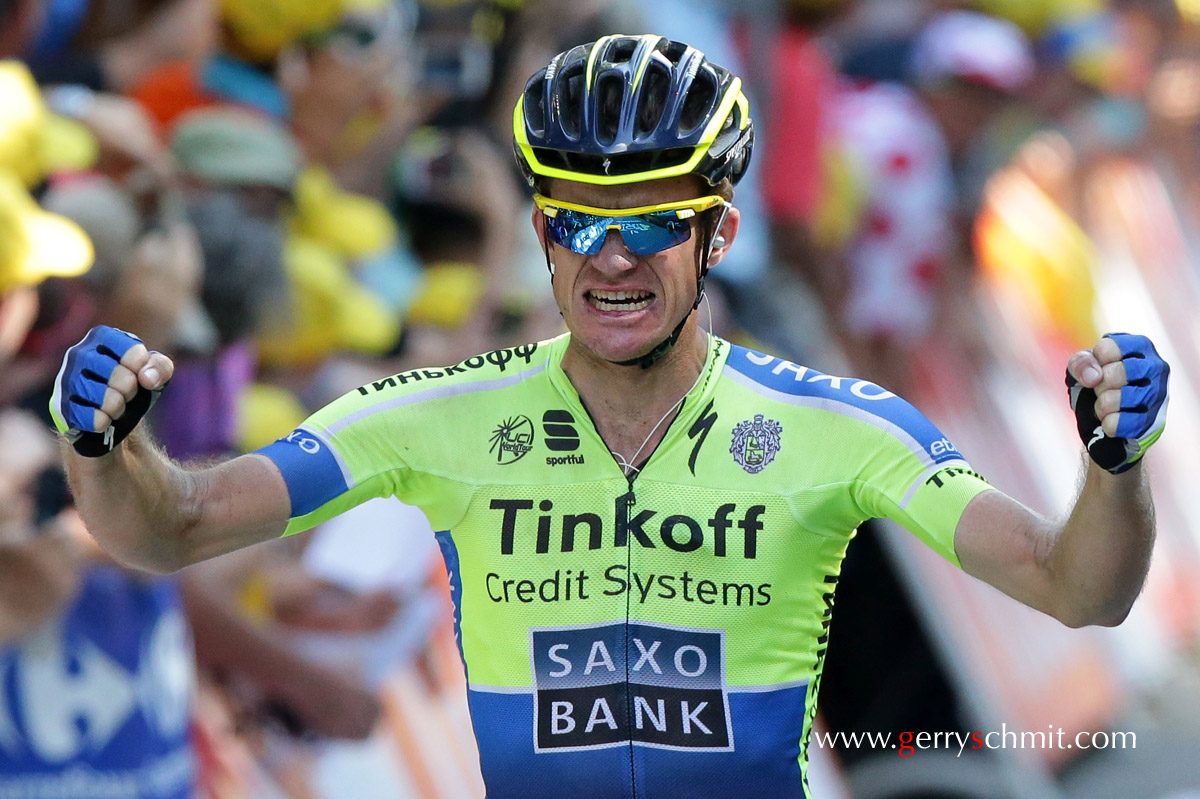 Michael Rogers (Tinkoff - Saxo) winns stage 16 of Tour de France at Bagneres de Luchon