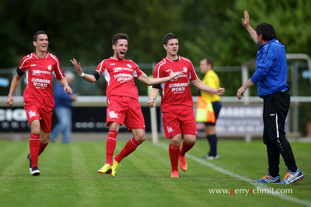 Igor Andre Pereira Da Silva (USR) celebrates his goal of 1-0 lead against Jeunesse Canach