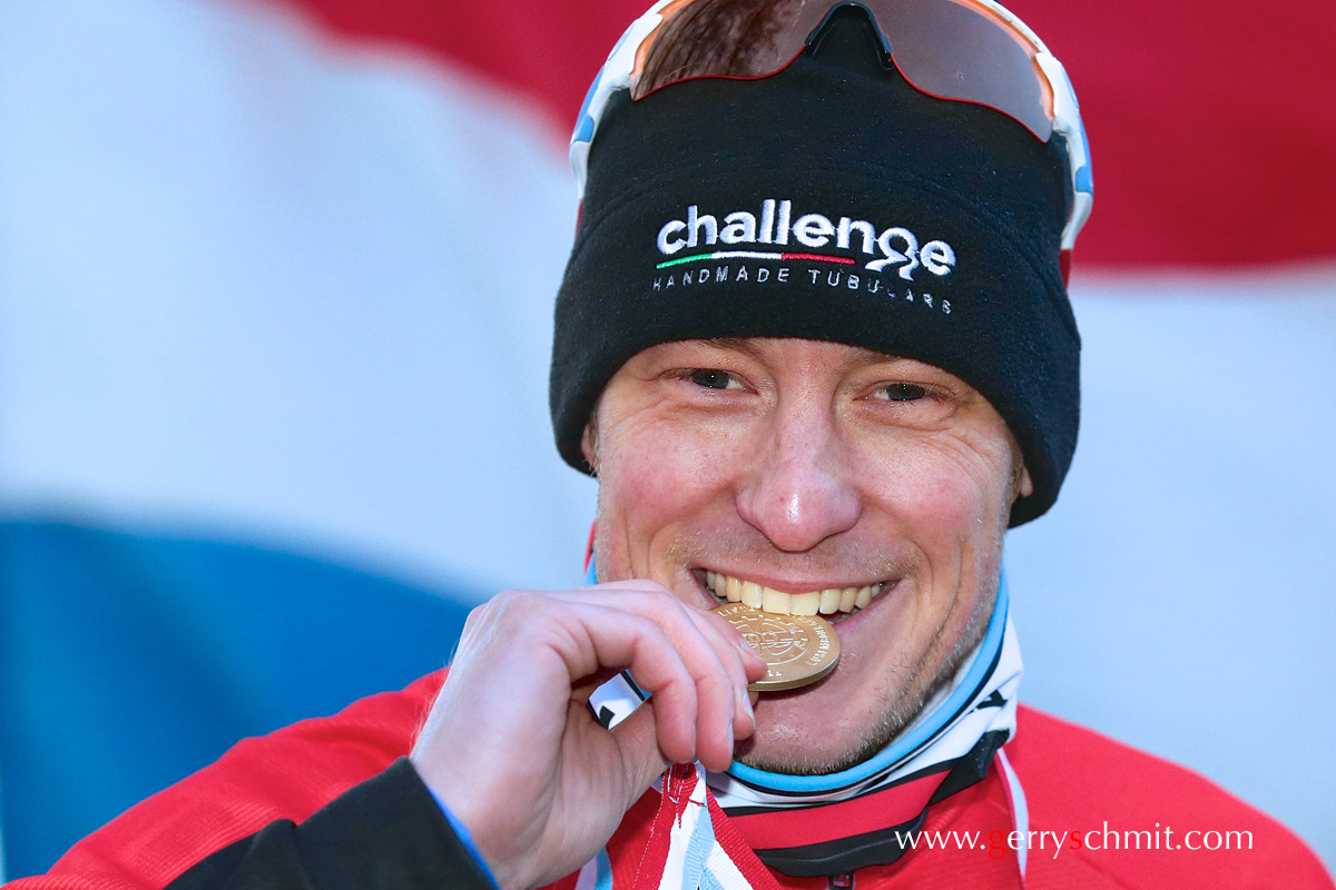 Portrait of Christian Helmig, national Champion of Luxembourg in Cyclocross 2015