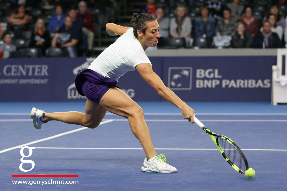 Francesca Schiavone misses the bal @ BGLBNPParibas Open 2016