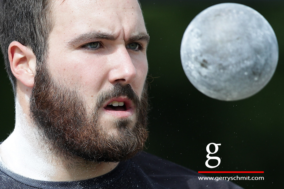 Portrait of Bob Bertemes (LUX) during Shotput competition
