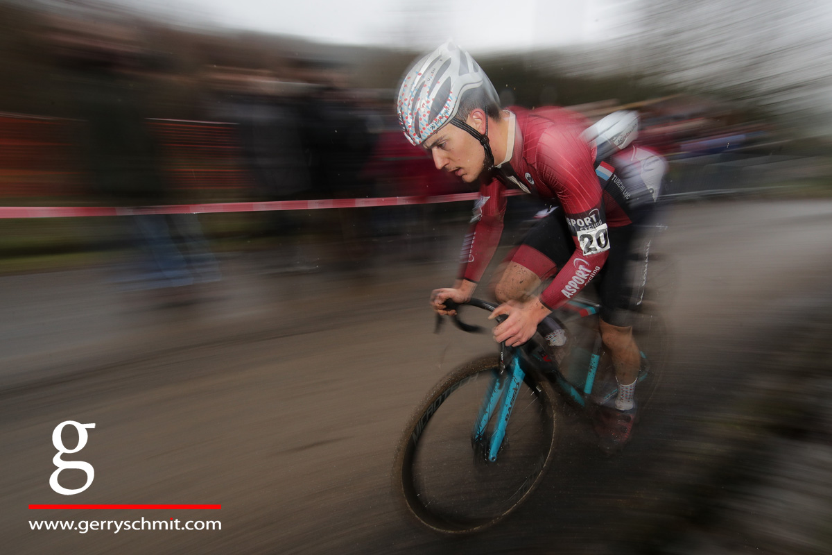 Luc Turchi of Luxembourg during new years cyclocross race