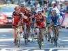 Former Tour de France Winner Cadel EVANS loosing precious time at stage 16 and holding hands of his teammate George HINCAPIE