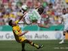 Duel between Oguzhan KEFKIR (Alemannia Aachen) and Tony JANTSCHKE (Borussia M'Gladbach) during the 1st round of German Cup