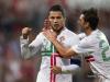 cristiano RONALDO celebrating his goal putting the score to 1-1 against Luxembourg in with his teammate Helder POSTIGA during WM qualification