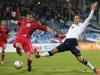 Ante BUKVIC of Luxembourg loosing a duell against Jordan RHODES who puts the score to 0-1 for Scotland