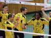 Players of VC Strassen celebrate during the game against CHEV Diekirch. Strassen was down 0-2 and won the game 3-2