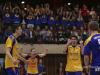 CHEV Diekirch celebrate in front of their crowd during the final of the volleyball championship
