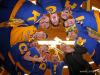 Players an Coaches of CHEV Diekirch celebrate their national title in Volleyball 2013
