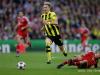 Philipp LAHM (Bayern Munchen) tries to tackle Marco REUS (Borussia Dortmund) during the CL Final at Wembley on 25.5.2013