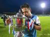 Marc OBERWEIS (Jeunesse Esch) kisses the Cup after winning the final against Differdange 03