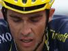 Alberto CONTADOR is deceived after his arrival at Alpe d'Huez