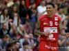 Reginal EVANS of Arantia Larochette is happy after he has scored important points in the derby against US Heffingen in basketball