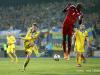 Christopher Martins of Luxembourg tries to block a shot from Serhiy Sydorchuk during EM Qualifying game