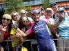 Jose Serpa (Lampre Merida) is posing with Fans before start in Utrecht @ stage Tour of TDF 2015