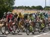Bob Jungels of Luxembourg rides in front of Fabian Cancellara (TREK Factory Racing) who wears the maillot jaune on stage 3