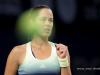 Ana Ivanovic of Serbia reacts after winning the first set during BGLBNPParibas Open 2015