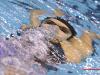 Daryne Zevina of Ukraine breathing under the water during backstroke race at Euromeet 2016