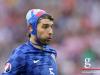 Portrait of Verdan Corluka (Croatia) who wears a head protection after an injury