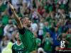 Gareth McAuley celebrates his goal of 1-0 lead against Ukraine - Northern Irelands first goal ever scored at European Championships