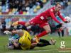 Omar Er Rafik challenges Jonathan Joubert and Kevin Malget during BGL Ligue Game FCD03 - F91