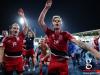 Dave Turpel and Mathias Jänisch of Luxembourg celebrate the victory against Belarus in WM Qualification