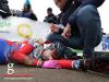Jerome Junker lies on the ground after winning the Masters title in Cyclocross 2018